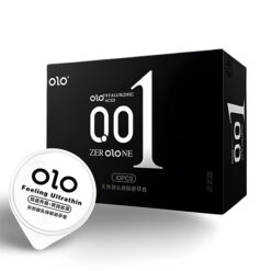 Bao cao su siêu mỏng Olo Đen 0.01 trơn mượt - Hộp 10c