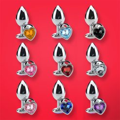 Phích cắm hậu môn Inox đế trái tim (Size S: 7x2,8cm)