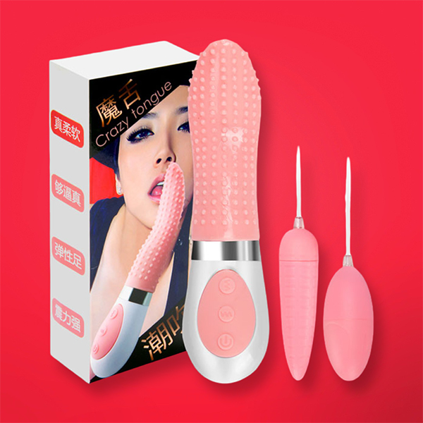 Lưỡi liếm âm đạo kết hợp trứng rung 2 đầu Crazy Tongue