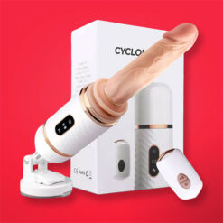 Dương vật giả Dibe Cyclone Fire rung thụt sưởi ấm, có điều khiển xa